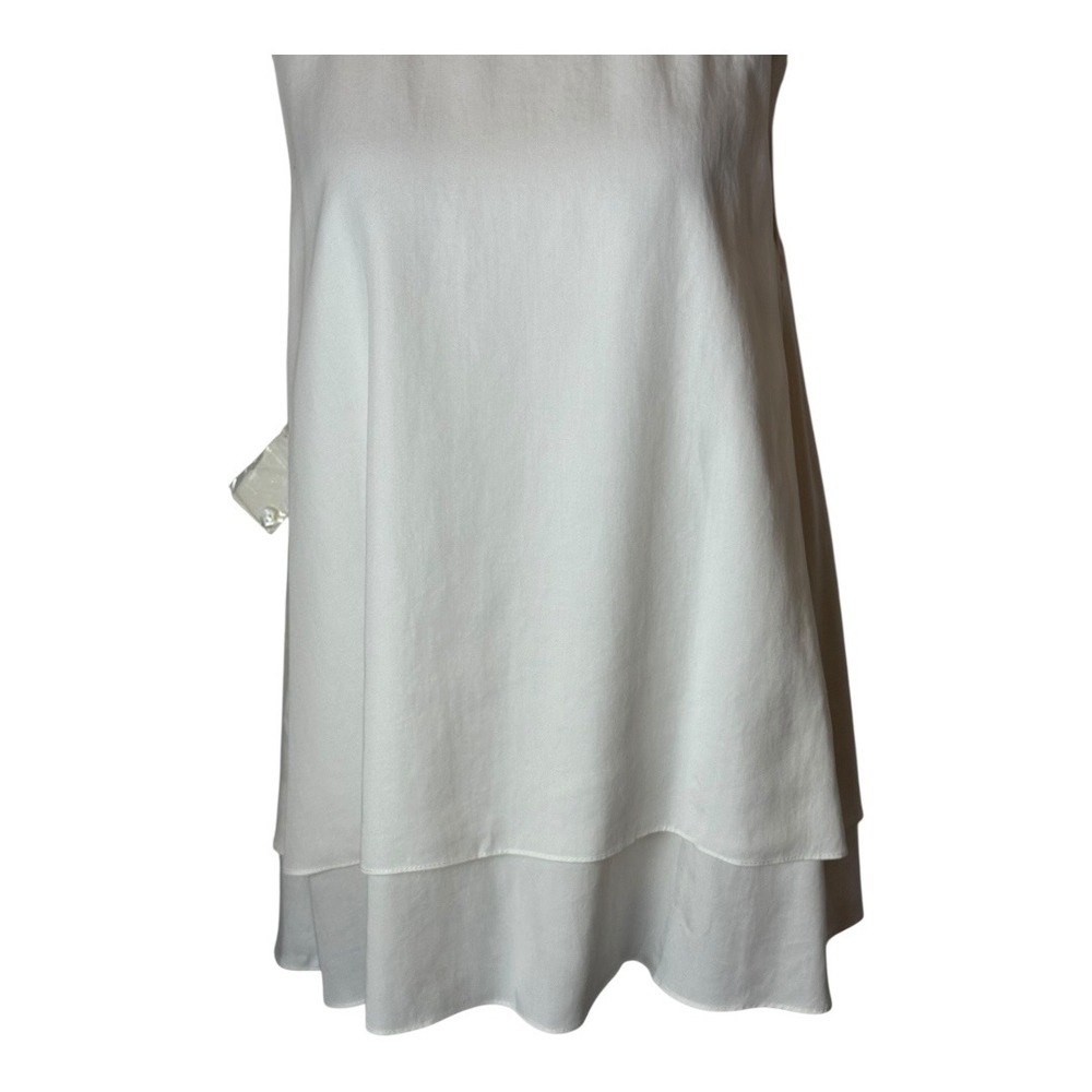 Julie Brown NYC Shirt Women Large White Sleeveless Layered Tencel Cara Top NWT - Picture 5 of 12